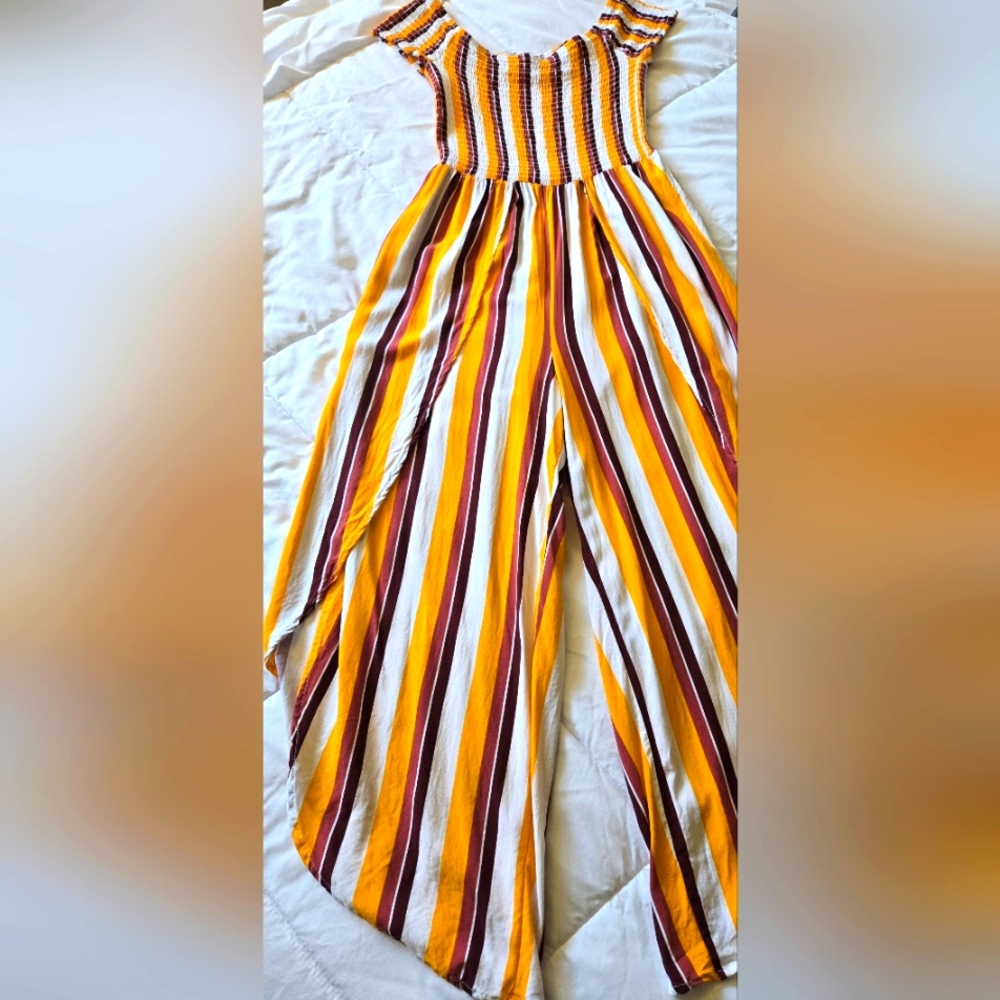 Retro Striped Jumpsuit